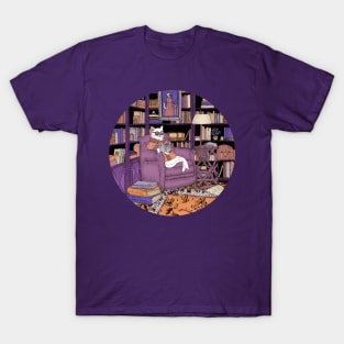 The Cat's Library Colour Version T-Shirt